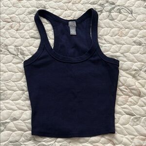 Tilly's Blue Sleeveless Crop Tank Top